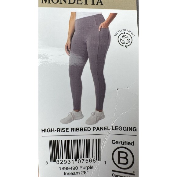 Mondetta High Rise Ribbed Panel Legging Jogger Athletic Womens  Large Purple New - Picture 7 of 9